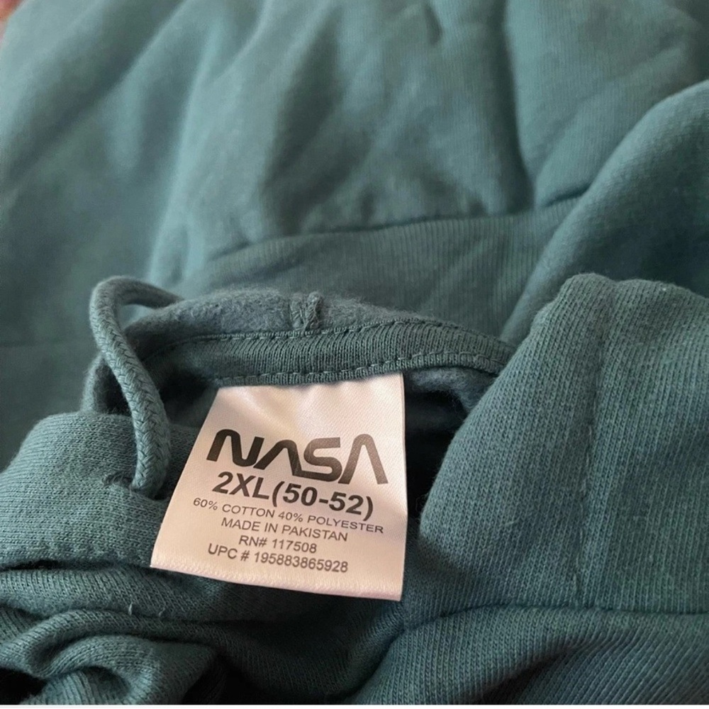 Teal NASA Hoodie NWOT - Picture 5 of 6